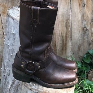Badass Boots, Harley Davidson, Brown Boots with Harness.